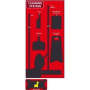 Nmc National Marker Cleaning Station Shadow Board, Red/Black, 72 X 36, Industrial Grade Aluminum SB144AL